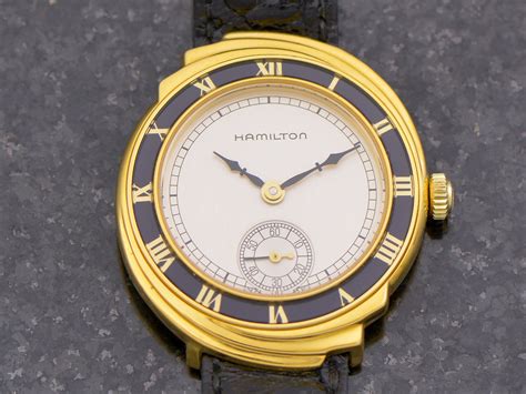 hamilton 18k gold watch.